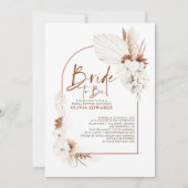 テラコッタ ホワイト フラワーズ ボーホー フォト ブライズシャワー 招待状 (正面)