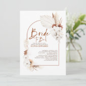 テラコッタ ホワイト フラワーズ ボーホー フォト ブライズシャワー 招待状 (スタンド正面)