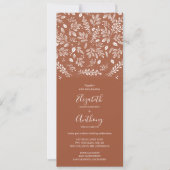 テラコッタ ボタニカル オールインワン ウェディング 招待状 (正面)