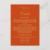 テラコッタ ボタニカル ミニマル ウェディングの詳細 エンクロージャーカード (正面)