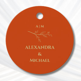 テラコッタ ボタニカル ミニマル ウェディング サンクス フェイバータグ