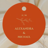 テラコッタ ボタニカル ミニマル ウェディング サンクス フェイバータグ