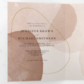 テラコッタ ボヘミアンビーチ フォーマル ミニマル ウェディング 三つ折りカード (内部最初)