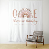 テラコッタ ボヘミアンレインボー ファーストバースデー 背景 タペストリー (インサイチュ)