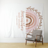 テラコッタ ボヘミアンレインボー ベビーシャワー 背景 タペストリー (インサイチュ(横))
