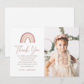 テラコッタ ボヘミアンレインボー 誕生日 お礼カード 招待状 (正面/裏面)