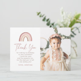 テラコッタ ボヘミアンレインボー 誕生日 お礼カード 招待状