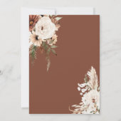 テラコッタ ボヘミア アーチ フラワー 30歳の誕生日ディナー 招待状 (裏面)