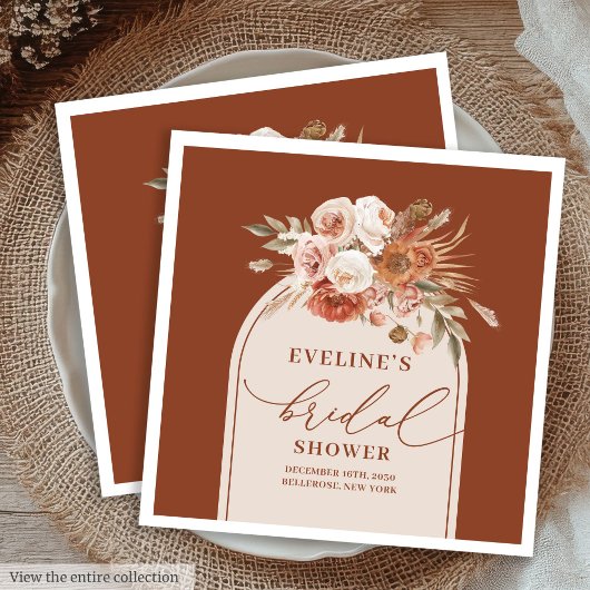 テラコッタ ボホ アーチ ナプキン　ブライダルシャワー