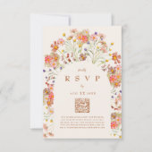 テラコッタ ボホ オータム フローラル ミール オプション 出欠カード (正面)