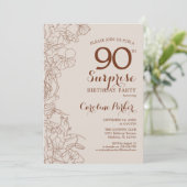 テラコッタ ボホ サプライズ 90歳の誕生日パーティー 招待状 (スタンド正面)