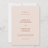 テラコッタ ボホ シンプル モダン ウェディング 招待状 (正面)