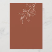 テラコッタ ボーホー ウェディング メニュー 花のイラスト (裏面)