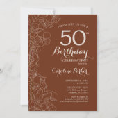 テラコッタ ボーホー フォト 50歳 バースデー パーティー 招待状 (正面)