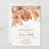 テラコッタ ボーホー フラワーブライダルシャワー 招待状 (正面)