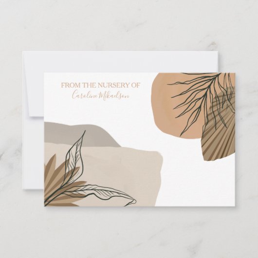 テラコッタ ボーホー フラワー パンパス サンキューカード (正面)