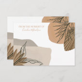 テラコッタ ボーホー フラワー パンパス サンキューカード (正面/裏面)