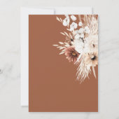 テラコッタ ボーホー フローラル ウェディング 席次表カード 招待状 (裏面)