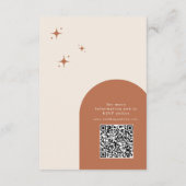 テラコッタ ボーホー レトロ ウェディング ステーショナリー エンクロージャーカード (裏面)