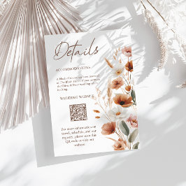 テラコッタ ボーホー ワイルドフラワー ウェディング 詳細カード エンクロージャーカード