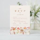 テラコッタ ボーホー 秋の花 フード オプション 出欠カード (スタンド正面)