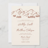 テラコッタ マウンテン パイン ツリー アウトドア ウェディング 招待状 (正面)