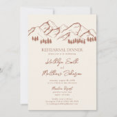 テラコッタ マウンテン パイン ツリー リハーサル ディナー 招待状 (正面)