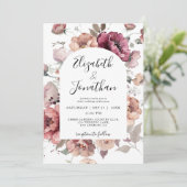 テラコッタ マルサラ バーガンディー 秋 QRコード ウェディング 招待状 (スタンド正面)