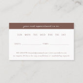 テラコッタ |ミニマモダンリストエレガントアポイントメント 名刺 (裏面)