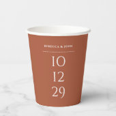 テラコッタ ミニマリスト特別日結婚式 紙コップ (裏面)