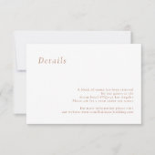 テラコッタ ミニマリスト エレガント ウェディング ディテール カード (正面)