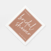テラコッタ ミニマリスト スクリプト ブライダル シャワー スタンダードランチョンナプキン (角)