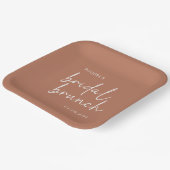 テラコッタ ミニマリスト スクリプト ブライダル ブランunch ペーパープレート (傾斜あり)