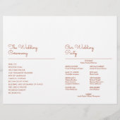 テラコッタ ミニマリスト スクリプト 結婚式プログラム (裏面)