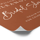 テラコッタ ミニマリスト フラワー ブーケ ブライダル シャワー ポスター (角)