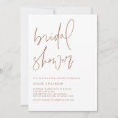 テラコッタ ミニマリスト 手書き ウェディングシャワー 招待状 (正面)