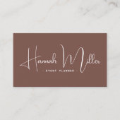 テラコッタ |ミニマルモダンエレガントリストQRコード 名刺 (正面)