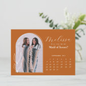 テラコッタ ミニマル アーチ ブライズメイド 提案 カード (スタンド正面)