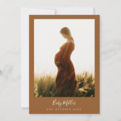 テラコッタ ミニマル モダン ボヘミア ベビーシャワー 招待状 (裏面)