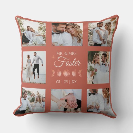 テラコッタ ムーン Mr. & Mrs. フォト サラシ クッション (正面)