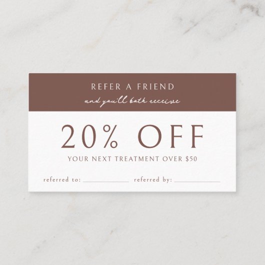 テラコッタ | モダンエレガント ミニマリスト 紹介 名刺 (裏面)