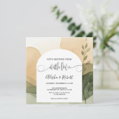 テラコッタ&モダンセージカップルシャワー招待状 招待状 (スタンド正面)