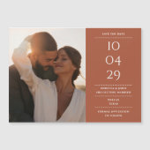テラコッタ モダン ウェディング 写真付き結婚式招待状 マグネット招待状 (正面)