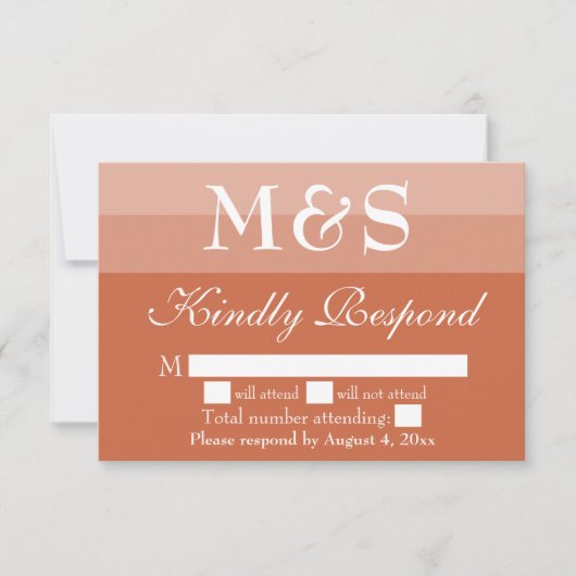 テラコッタ モダン スクリプト 結婚式 RSVP カード (正面)