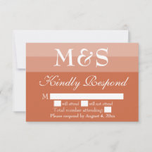 テラコッタ モダン スクリプト 結婚式 RSVP カード