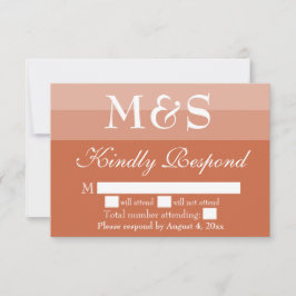 テラコッタ モダン スクリプト 結婚式 RSVP カード