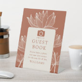 テラコッタ モダン フラワー フォト ゲストブック 台座サイン (インサイチュ)