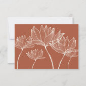 テラコッタ モダン ボタニカル フラワー ウェディング 出欠カード (裏面)