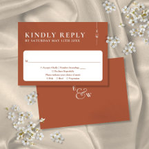 テラコッタ モダン ミニマリスト モノグラム ウェディング