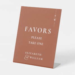 テラコッタ モダン モノグラム ウェディング ギフト 台座サイン